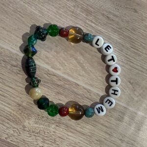 Colorful Beaded Bracelet with Letter Beads